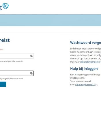 Screenshot Intranet gemeente Kampen